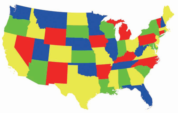 四色问题示意图